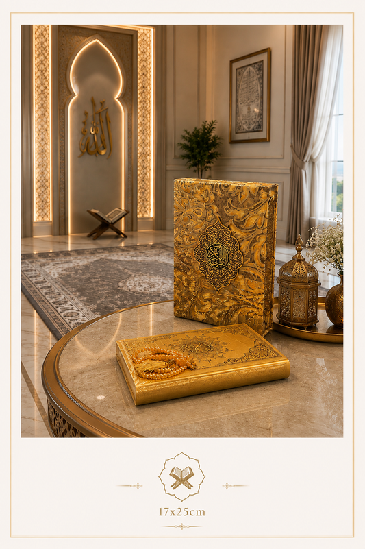 Luxury Embossed Quran Gift Set with Matching Tasbih -0527-