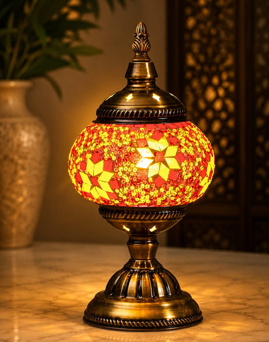 Turkish Mosaic Glass Handcrafted Table Lamp - 6602-1T(USB)
