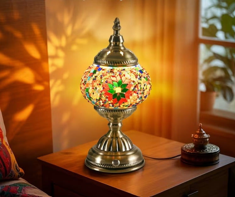 Turkish Mosaic Glass Handcrafted Table Lamp - 6602-1T(USB)