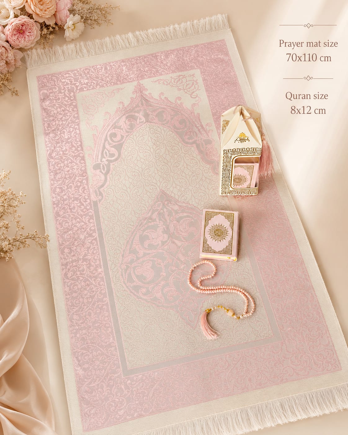 Mini Quran with Prayer Mat &Prayer Beads Gift Set -1685-