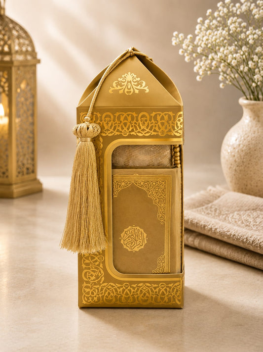 Mini Quran with Prayer Mat &Prayer Beads Gift Set -1685-