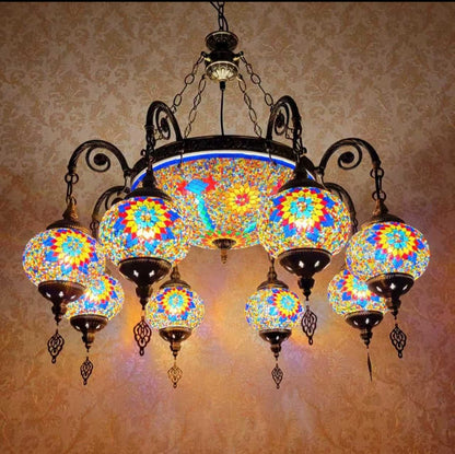 Topkapi Palace Turkish Mosaic Glass Chandelier - 6781