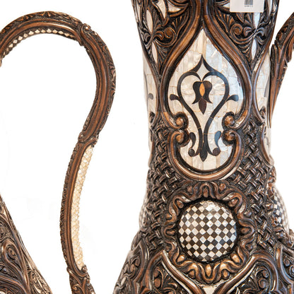 WOOD DALLAH INLAID BIG SIZE FATIMID ENGRAVING