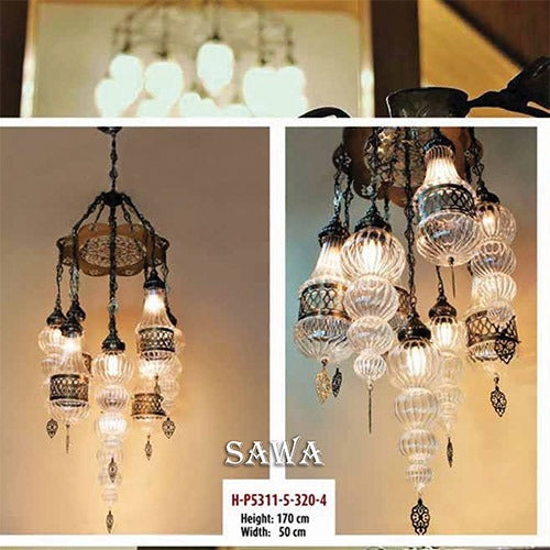 TURKISH CHANDELIER PHIREX GLOBES