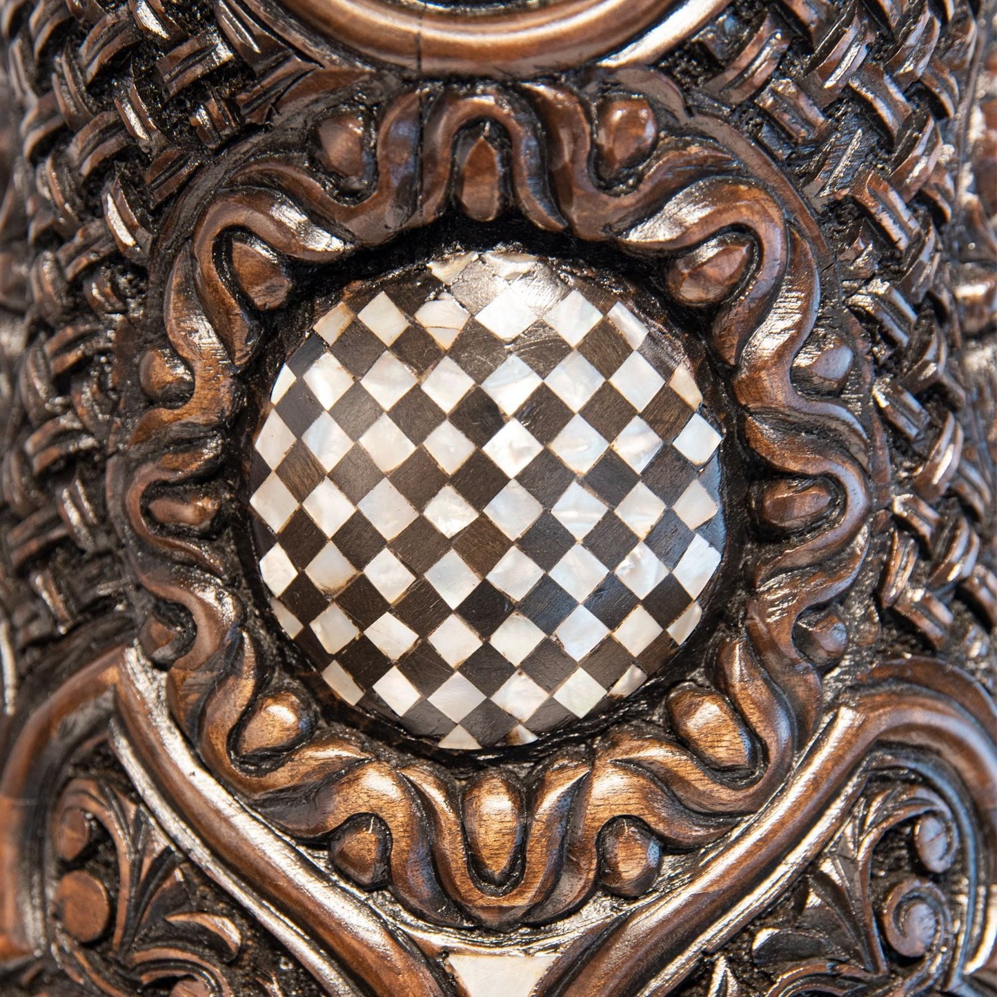 WOOD DALLAH INLAID BIG SIZE FATIMID ENGRAVING