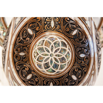 Large Wooden Dallah with MOP Inlay