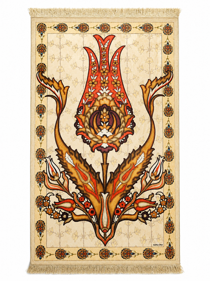Anatolian Tulip - Bursa Thin Silk Prayer Mat