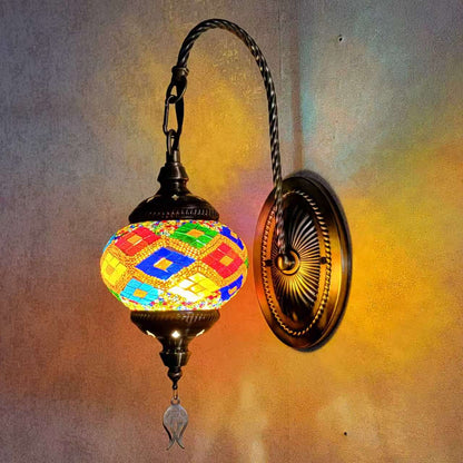 Turkish Mosaic Glass Wall Handcrafted Scone Lamp - 2002-1W