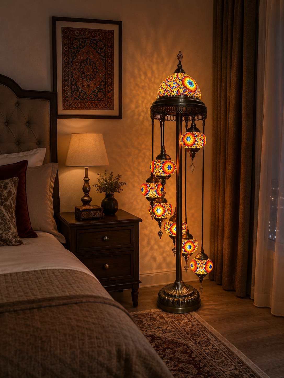 Turkish Mosaic Glass Floor Lamp - 1923-7F