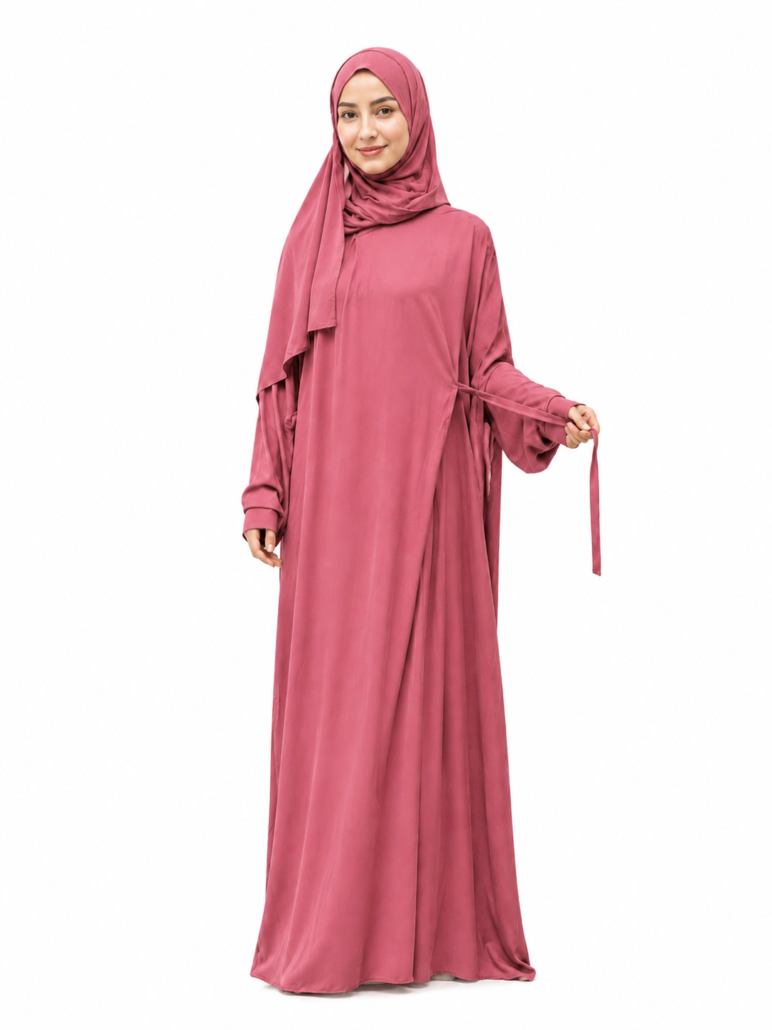 Safa Turkish Cotton Prayer Dress - Dark Pink