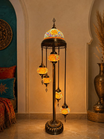 Turkish Mosaic Glass Floor Lamp - 1923-5F