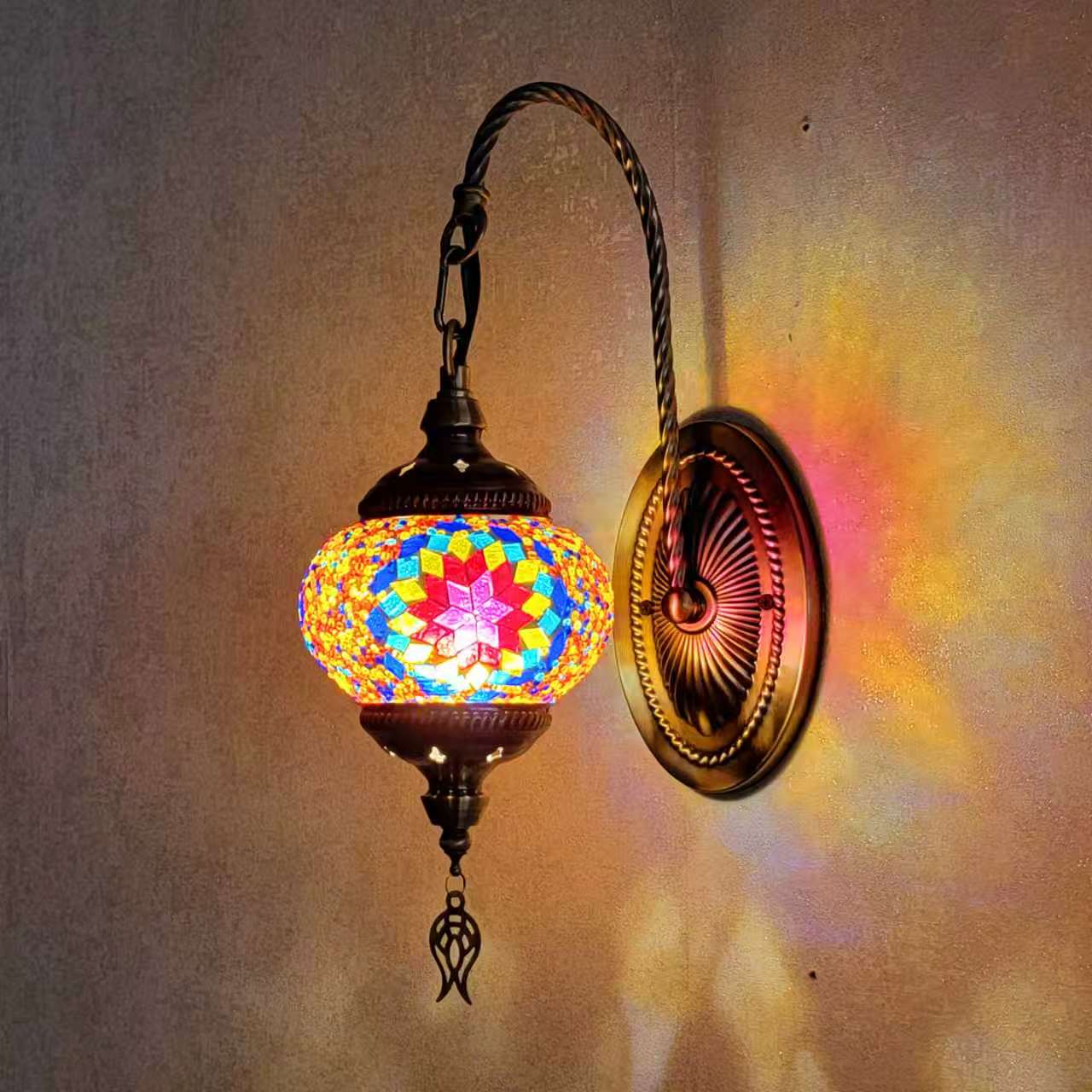 Turkish Mosaic Glass Wall Handcrafted Scone Lamp - 2002-1W