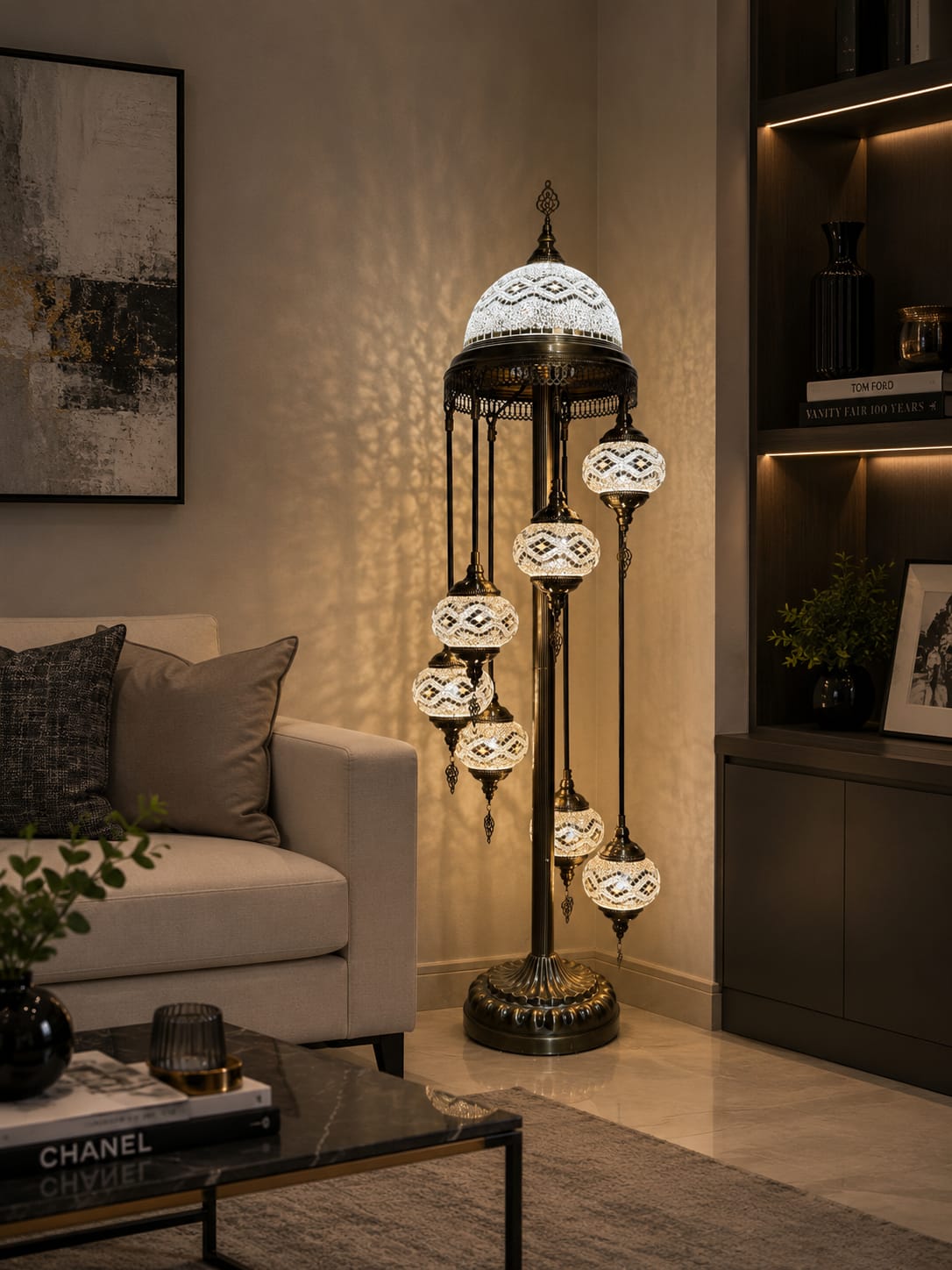 Turkish Mosaic Glass Floor Lamp - 1923-7F