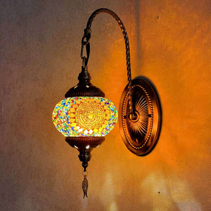 Turkish Mosaic Glass Wall Handcrafted Scone Lamp - 2002-1W