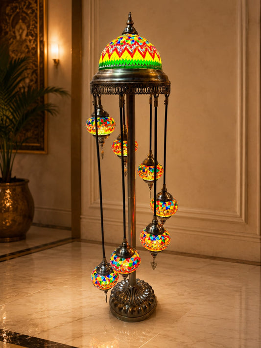 Turkish Mosaic Glass Floor Lamp - 1923-7F