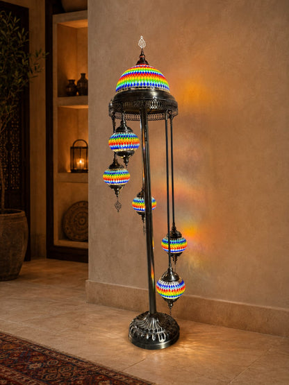 Turkish Mosaic Glass Floor Lamp - 1923-5F