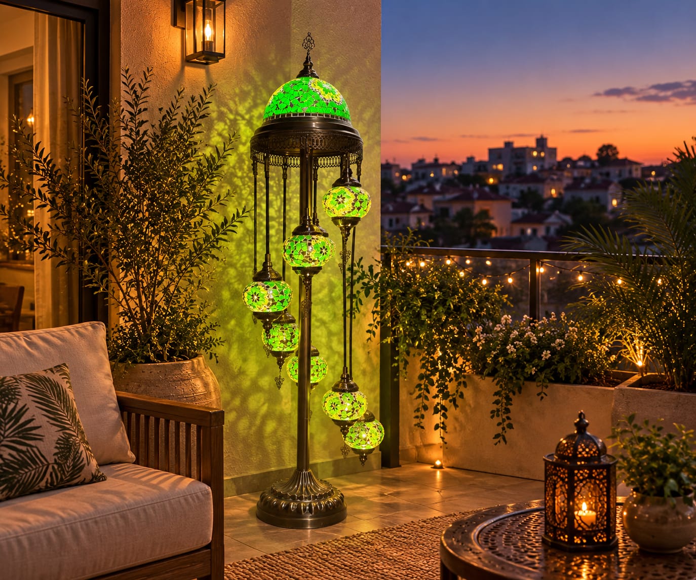 Turkish Mosaic Glass Floor Lamp - 1923-7F