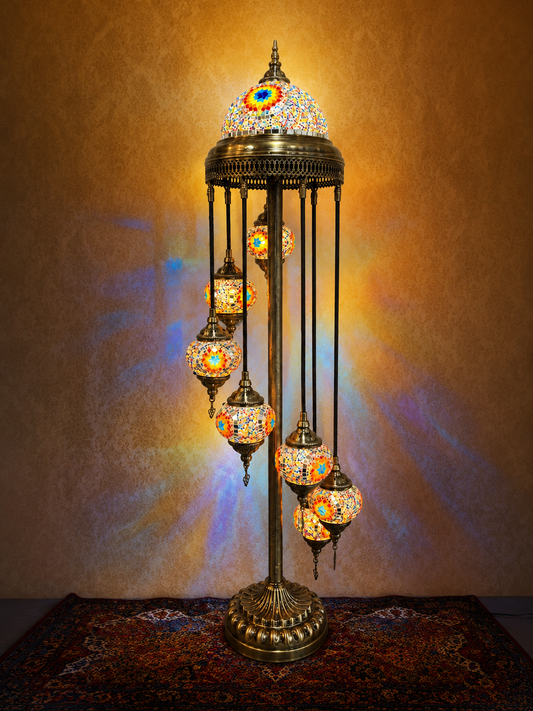 Turkish Mosaic Glass Floor Lamp - 1923-7F