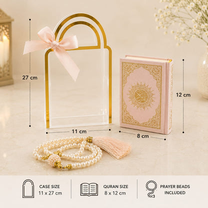 Mini Quran with Prayer Beads & Decorative Case Set - 0978-