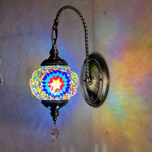 Turkish Mosaic Glass Wall Handcrafted Scone Lamp - 2002-1W