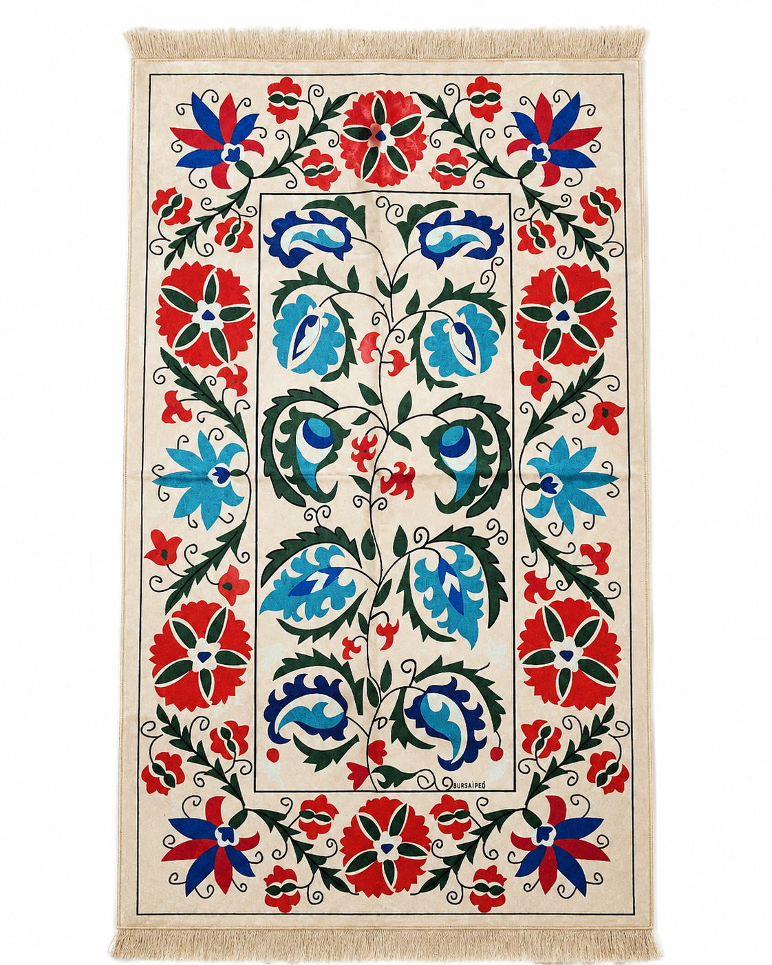 Garden of Tulips - Bursa Thin Silk Prayer Mat