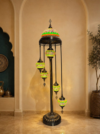 Turkish Mosaic Glass Floor Lamp - 1923-5F