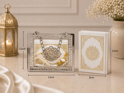 Mini Quran with Prayer Beads & Decorative Case Set -11241-