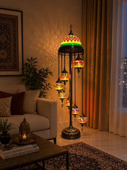 Turkish Mosaic Glass Floor Lamp - 1923-7F