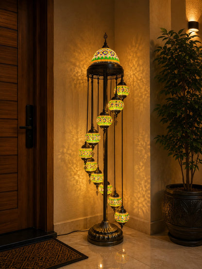 Turkish Mosaic Glass Floor Lamp - 1923-9F