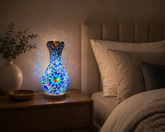 TURKISH MOSAIC GLASS  VASE LAMP