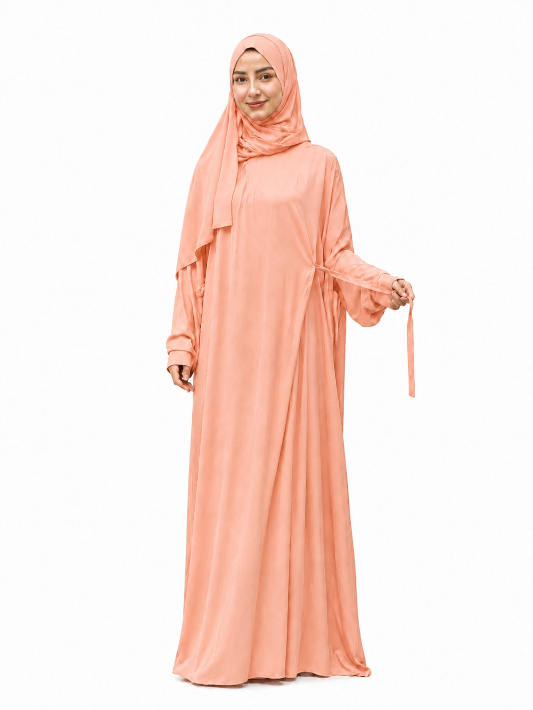 Safa Turkish Cotton Prayer Dress - Peach