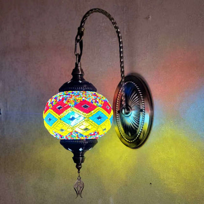 Turkish Mosaic Glass Wall Handcrafted Scone Lamp - 2002-1W