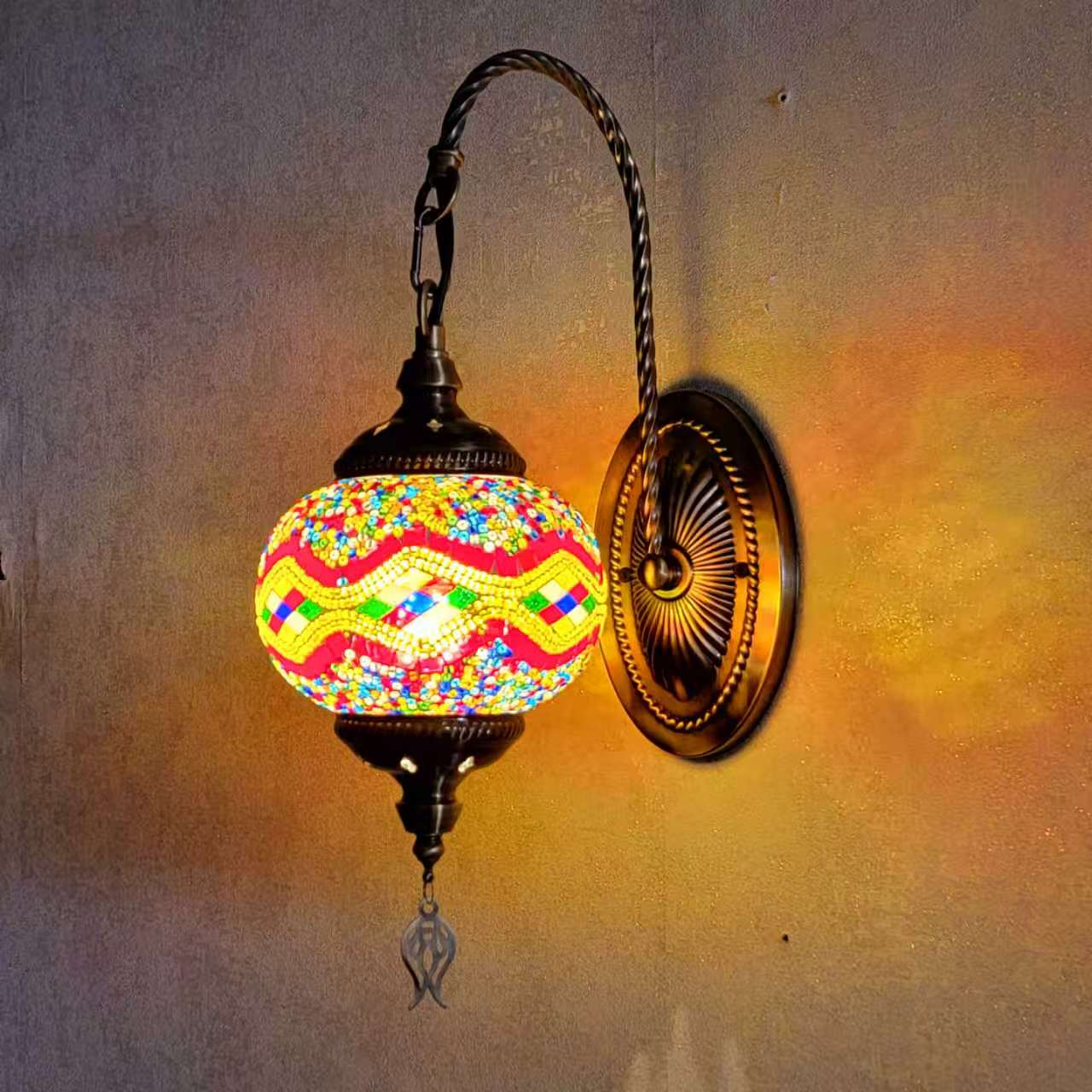 Turkish Mosaic Glass Wall Handcrafted Scone Lamp - 2002-1W