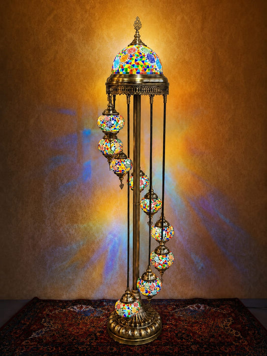 Turkish Mosaic Glass Floor Lamp - 1923-9F