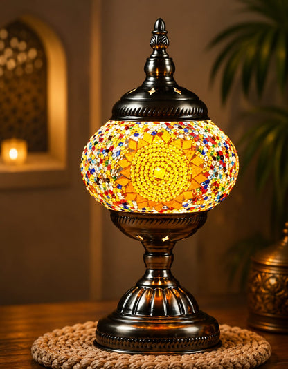 Turkish Mosaic Glass Handcrafted Table Lamp - 6602-1T(USB)