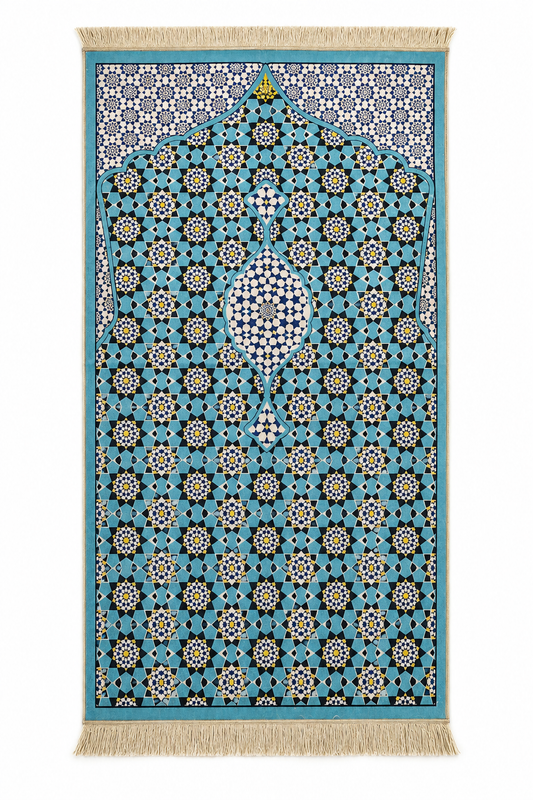 Turquoise Mosaic prayer mat from Masra