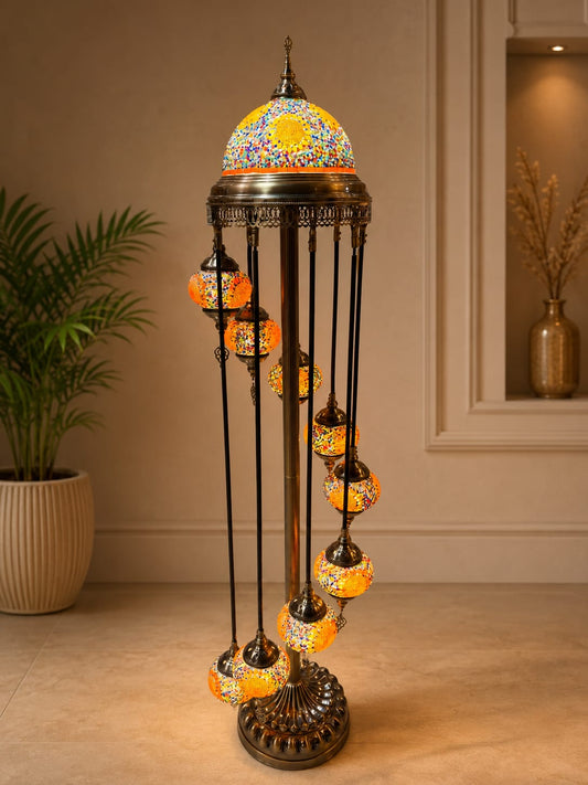 Turkish Mosaic Glass Floor Lamp - 1923-9F