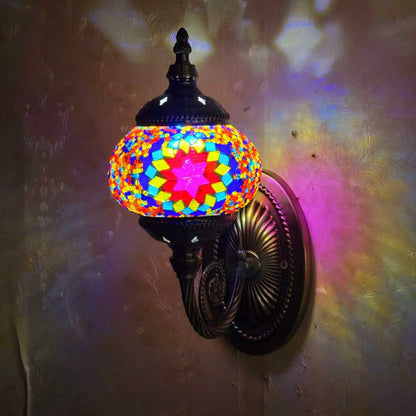 Turkish Rainbow Mosaic Wall Lamp Handcrafted Glass Sconce - 2000-1W