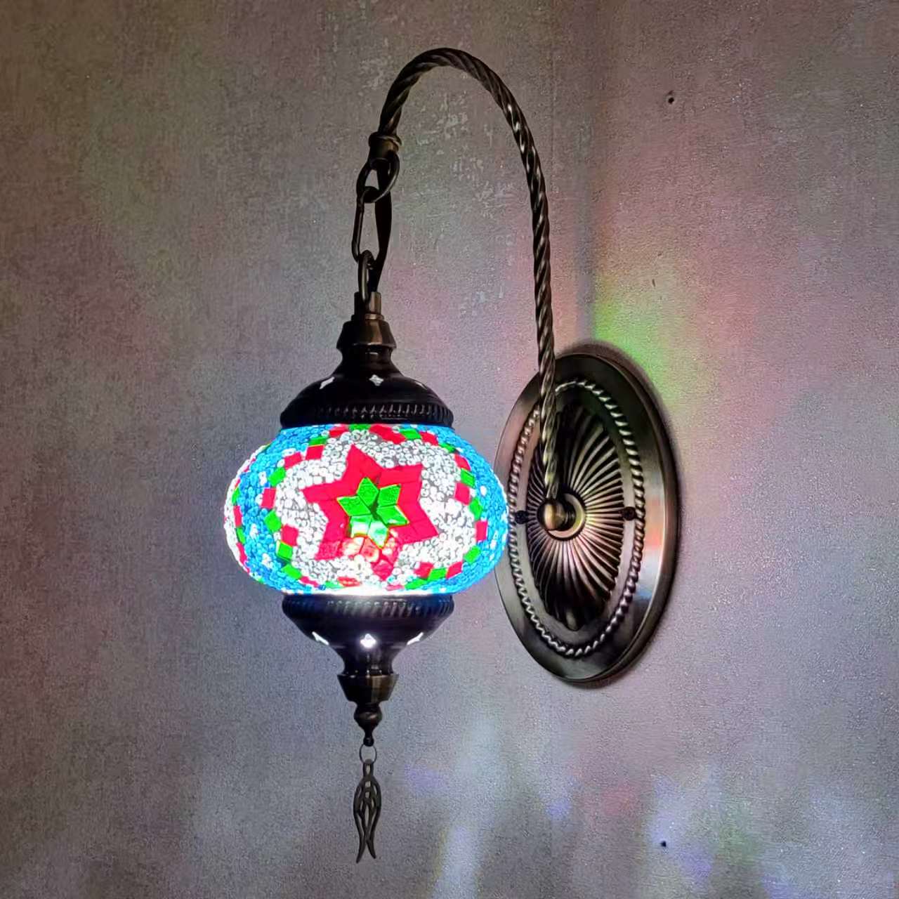 Turkish Mosaic Glass Wall Handcrafted Scone Lamp - 2002-1W