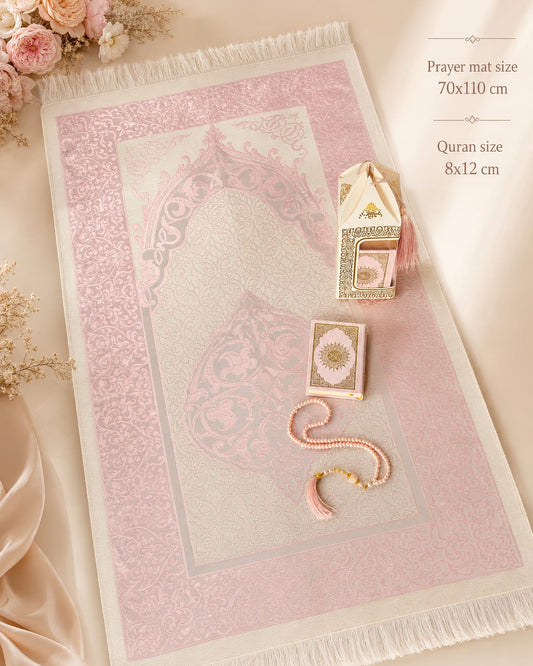 Mini Quran with Prayer Mat &Prayer Beads Gift Set -1685-