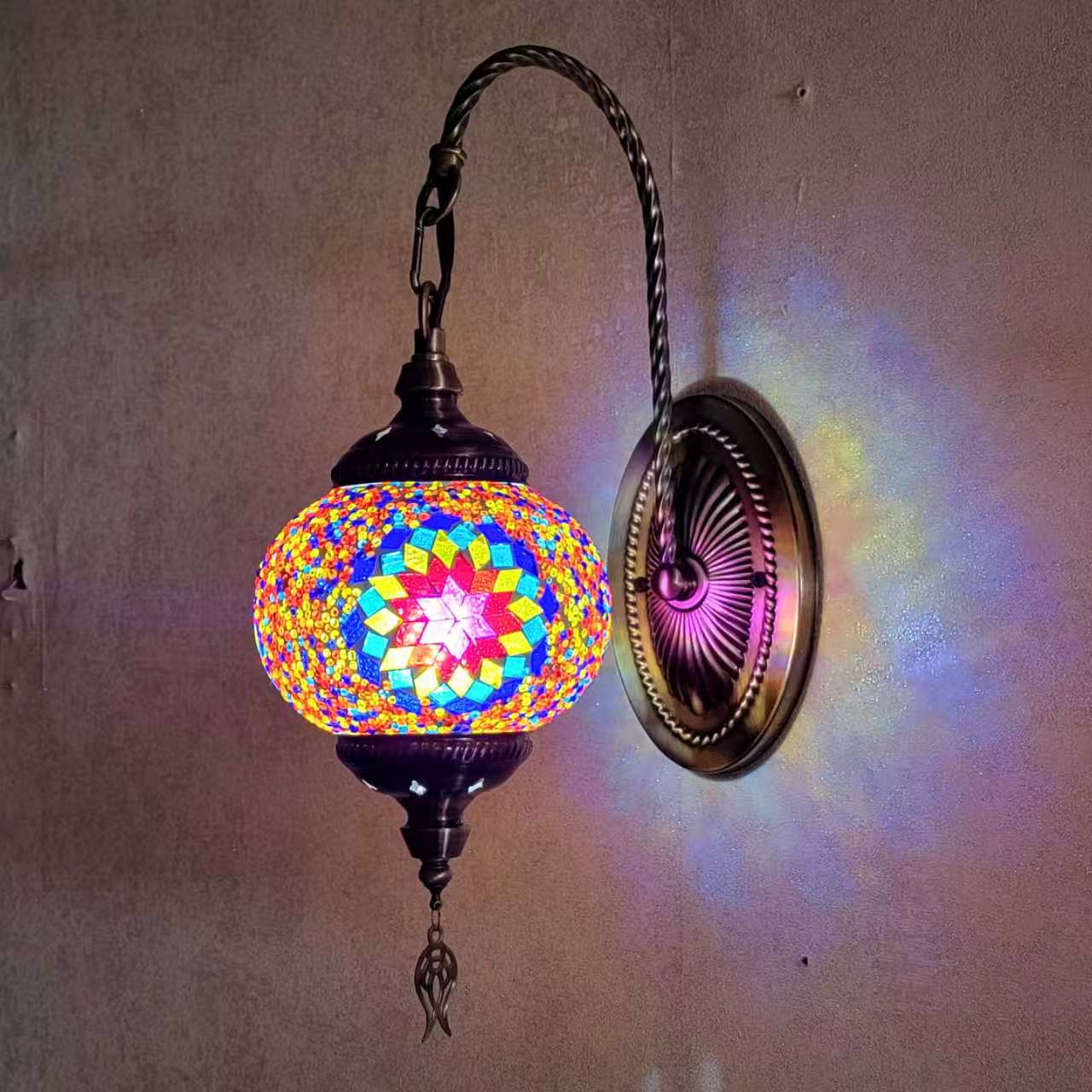 Turkish Mosaic Glass Wall Handcrafted Scone Lamp - 2002-1W
