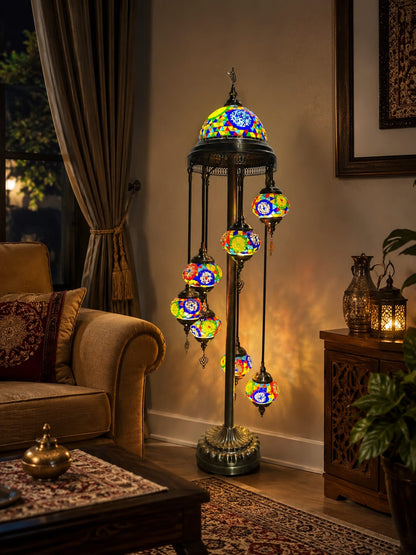 Turkish Mosaic Glass Floor Lamp - 1923-7F