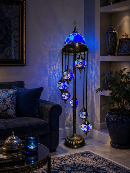 Turkish Mosaic Glass Floor Lamp - 1923-7F