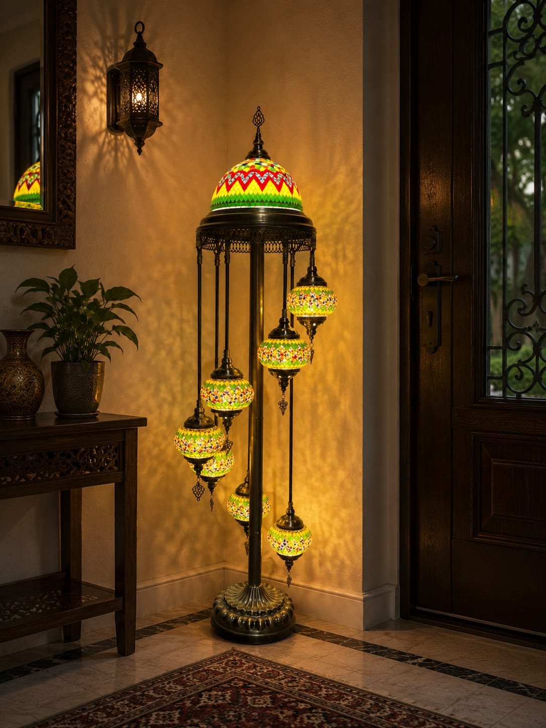 Turkish Mosaic Glass Floor Lamp - 1923-7F