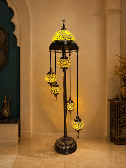 Turkish Mosaic Glass Floor Lamp - 1923-5F