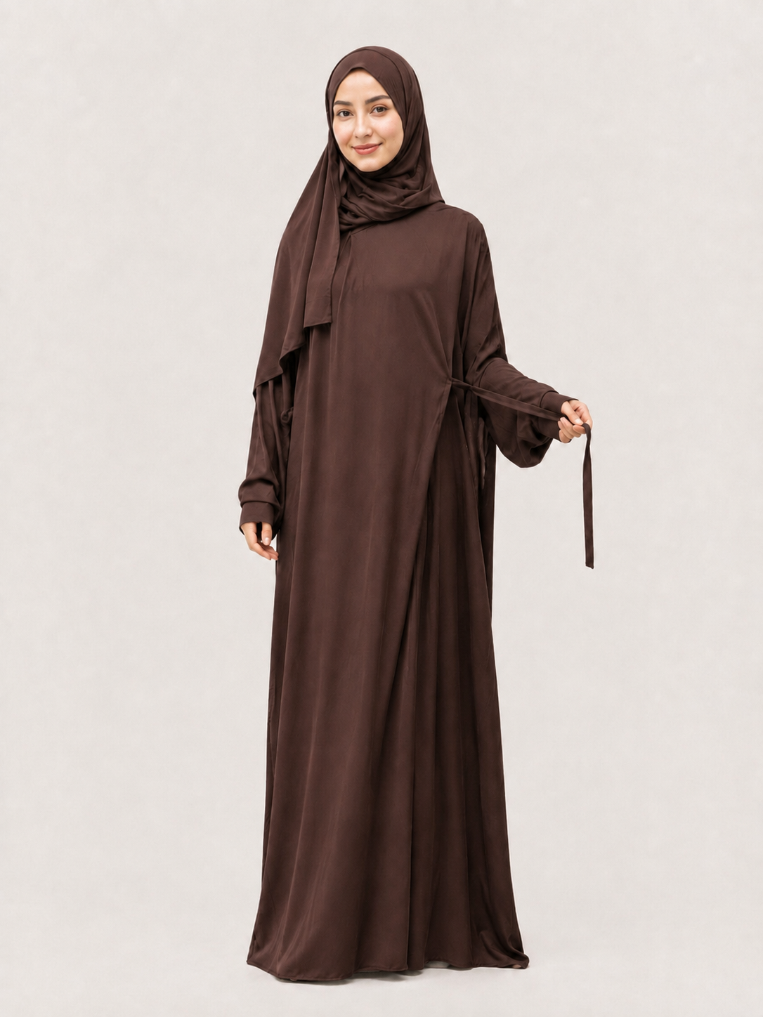 Safa Turkish Cotton Prayer Dresss - Brown