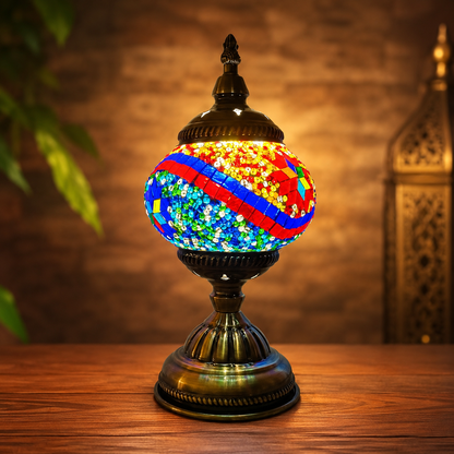 Turkish Mosaic Glass Handcrafted Table Lamp - 6602-1T(USB)