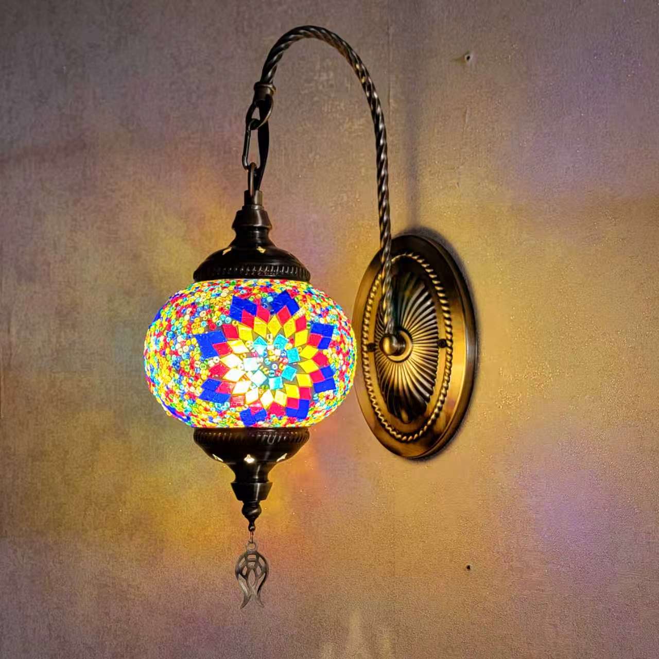 Turkish Mosaic Glass Wall Handcrafted Scone Lamp - 2002-1W