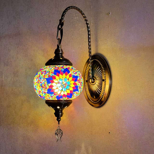 Turkish Mosaic Glass Wall Handcrafted Scone Lamp - 2002-1W
