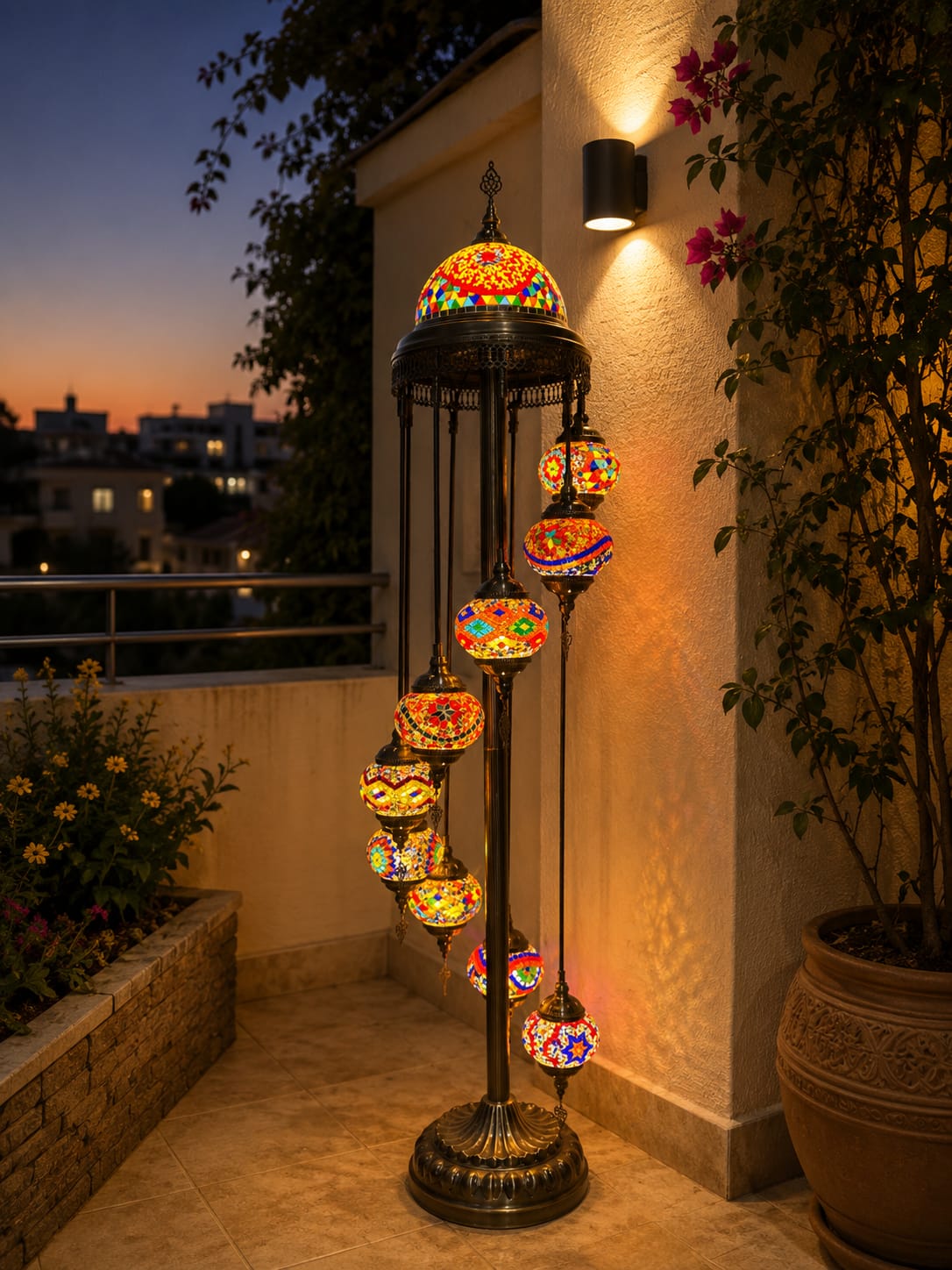 Turkish Mosaic Glass Floor Lamp - 1923-9F